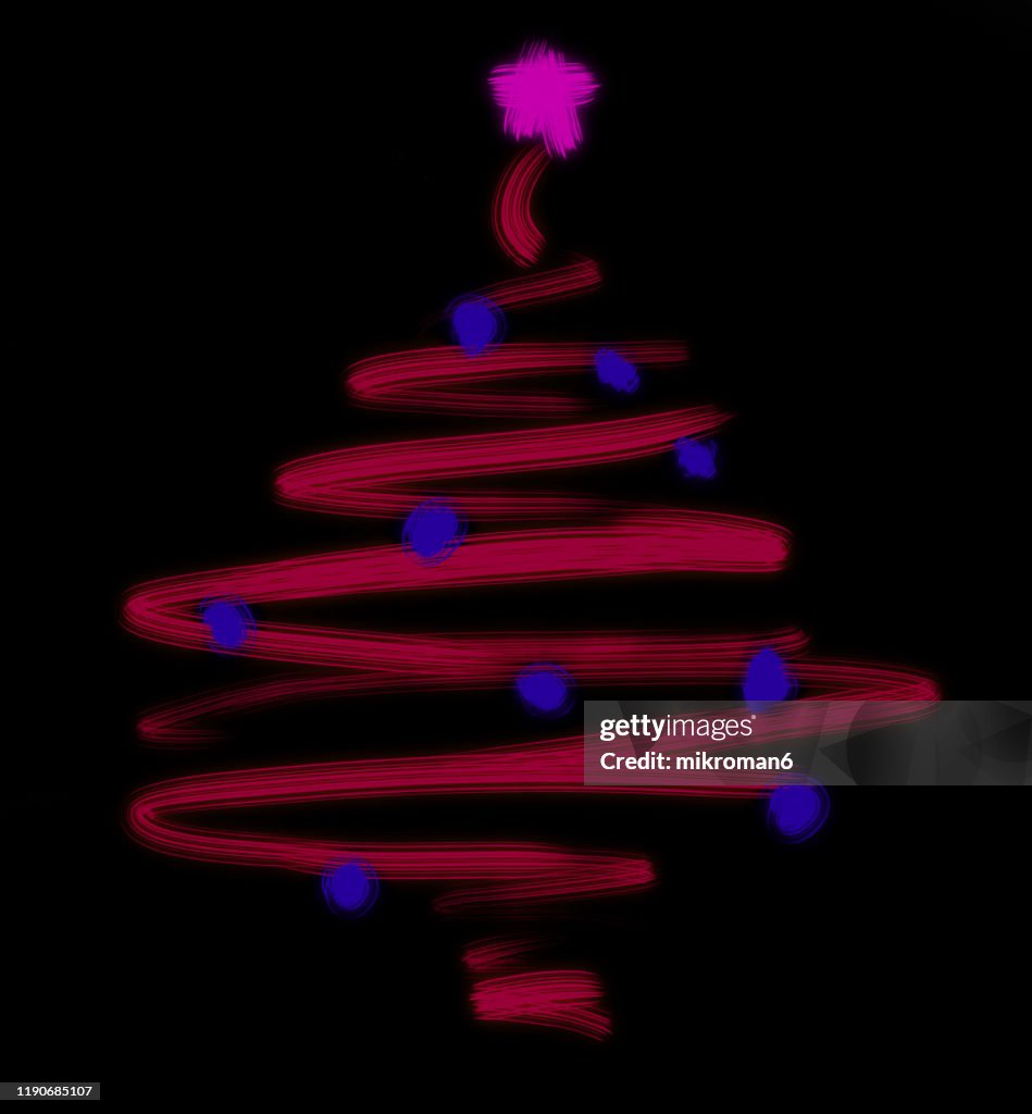 Christmas illustration of christmas tree - christmas card