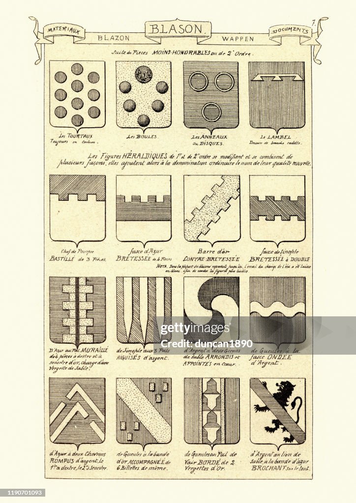 Heraldic Patterns Heraldry Examples Of Coat Of Arms Shield Patterns High-Res Vector ...