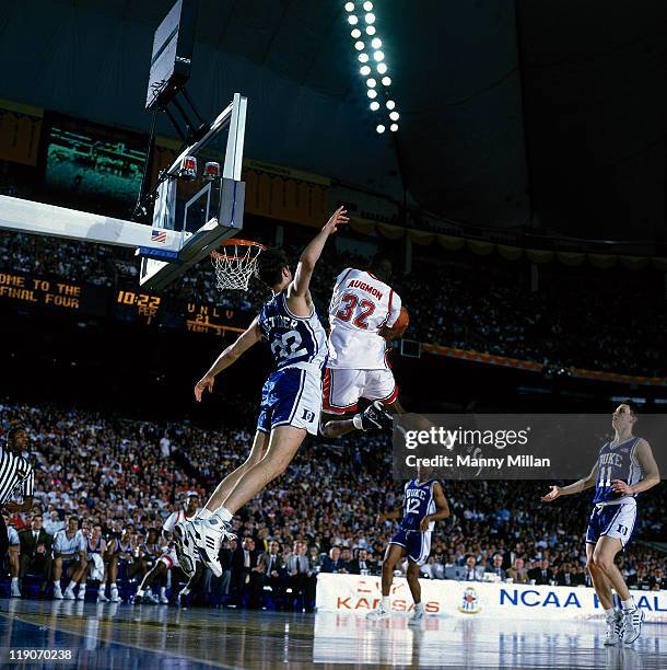 Final Four: UNLV Stacey Augmon in action vs Duke Christian Laettner at Hoosier Dome. Indianapolis, IN 3/30/1991 CREDIT: Manny Millan