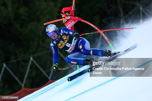 Dominik Paris of Italy competes during the Audi FIS Alpine Ski World Cup Men's Alpine Combined on December 29, 2019 in Bormio Italy.