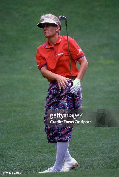 Patty Sheehan in action during the U.S. Women's Open Golf Championship circa July 1993 at the Crooked Stick Golf Club in Carmel, Indiana.