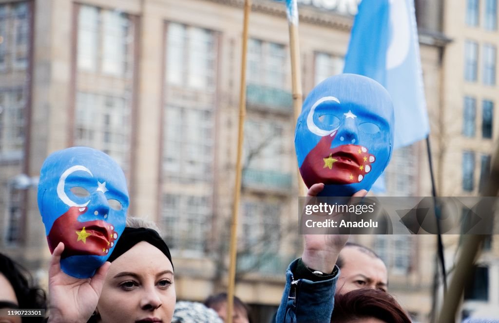 Demonstration in Amsterdam against Chinas persecution of Uighurs