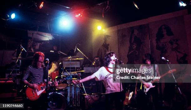 Patti Smith sings with her band The Patti Smith Group at the club CBGB.