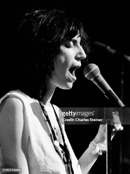 Patti Smith performs at her event "Rock 'n Rimbaud IV", at a dance studio at 242 E. 14 St. She sang with her band The Patti Smith Group and recited...