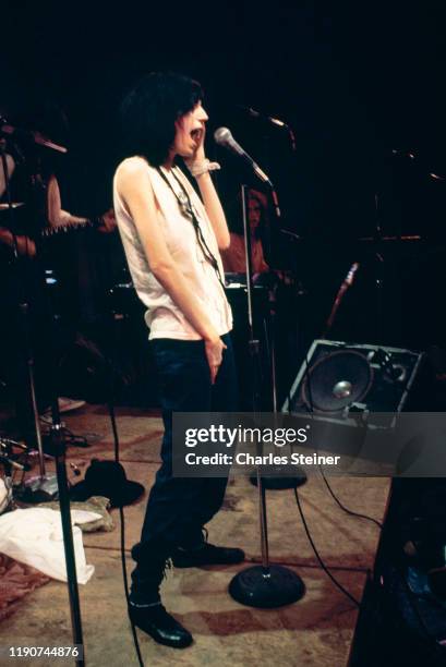 Patti Smith performs at her event "Rock 'n Rimbaud IV", at a dance studio at 242 E. 14 St. She sang with her band The Patti Smith Group and recited...