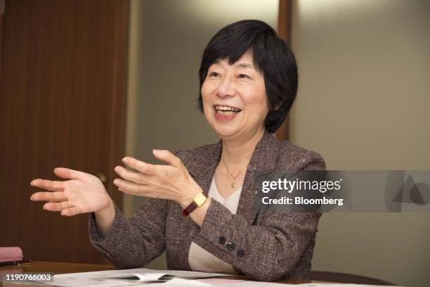 Kuniko Urano, senior executive officer at Komatsu Ltd., speaks during an interview in Tokyo, Japan, on Wednesday, Dec. 4, 2019. Urano is the first...