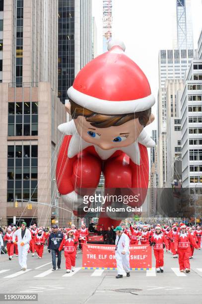 The Elf on the Shelf balloon is seen during the 93rd Annual Macy's Thanksgiving Day Parade on November 28, 2019 in New York City.