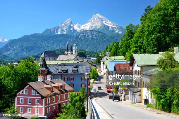berchtesgaden and watzmann mountain - bavarian alps stock pictures, royalty-free photos & images