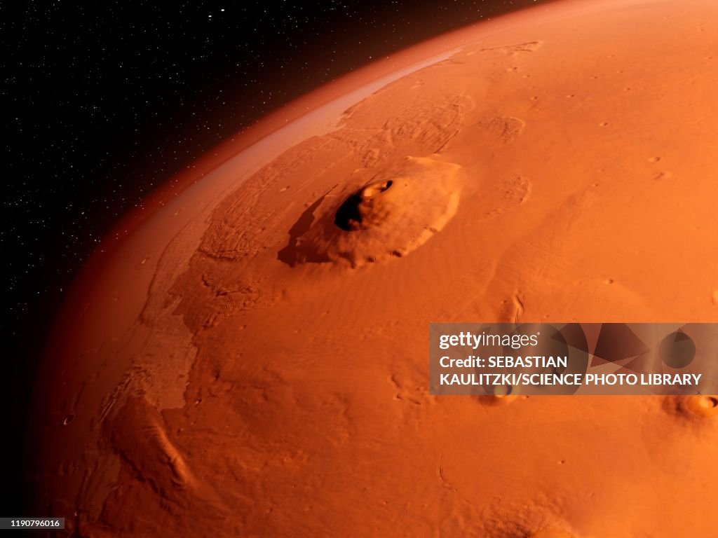 Olympus Mons, Mars, illustration