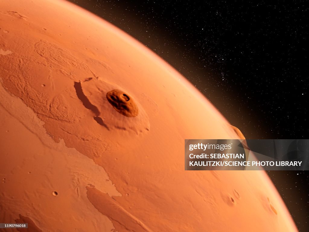 Olympus Mons, Mars, illustration