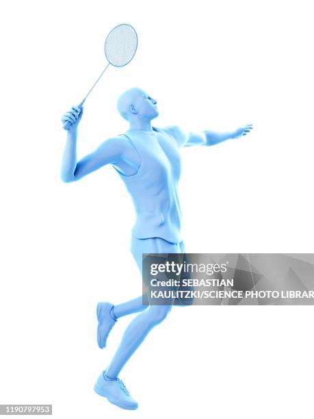 badminton player, illustration - playing badminton stock-grafiken, -clipart, -cartoons und -symbole