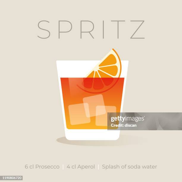 bildbanksillustrationer, clip art samt tecknat material och ikoner med alkoholhaltiga aperol spritz cocktail på vit bakgrund. - alcohol