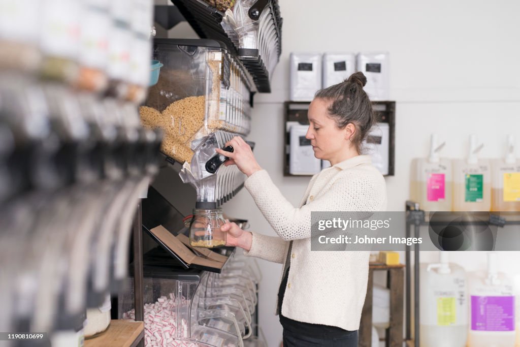 Woman working in shop