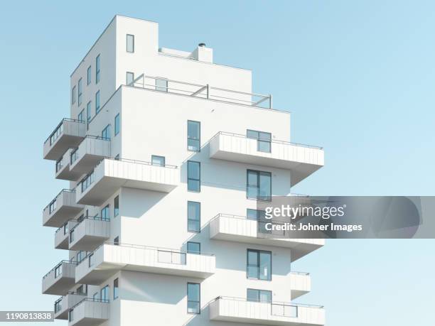 view of modern block of flats - appartamento foto e immagini stock