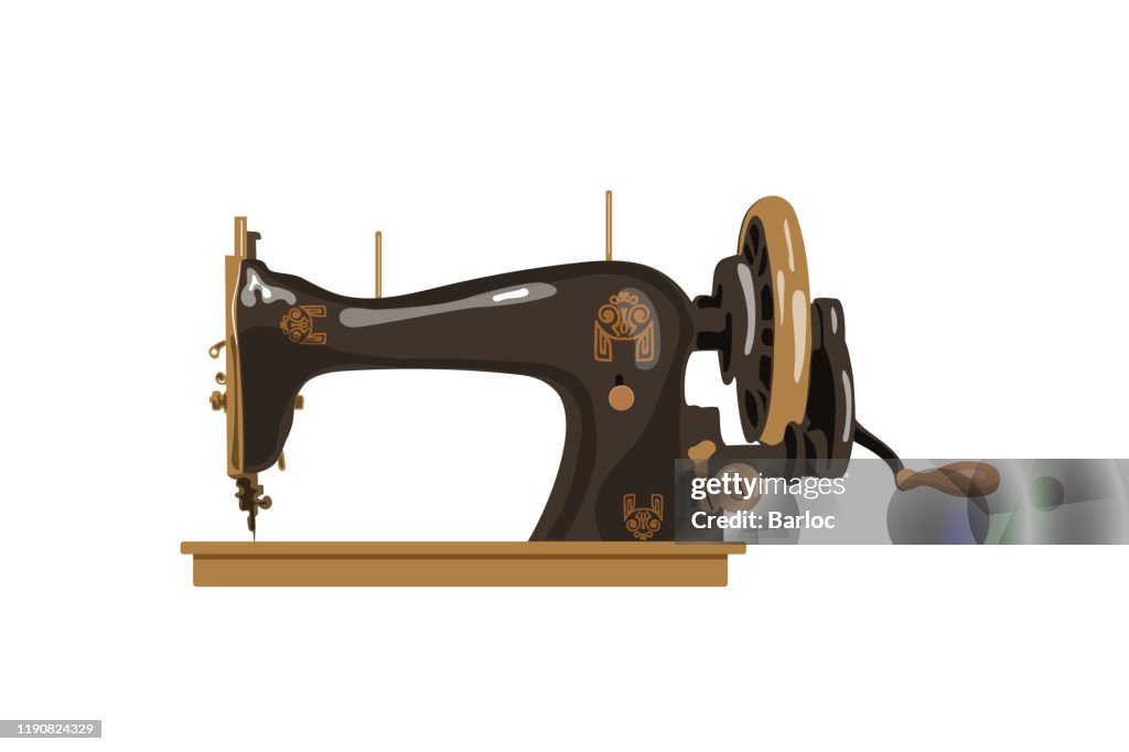 Vintage Sewing Machine Vector High-Res Vector Graphic - Getty Images