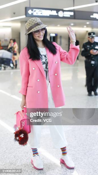 Actress Cecilia Cheung Pak-chi is seen at an airport on November 29, 2019 in Shanghai, China.