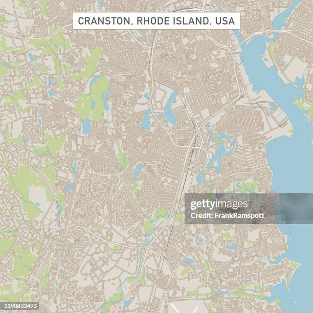 ilustraciones, imágenes clip art, dibujos animados e iconos de stock de cranston rhode island us city street mapa - cranston rhode island