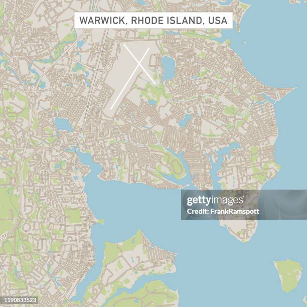 warwick rhode island us city street map - warwick rhode island stock illustrations