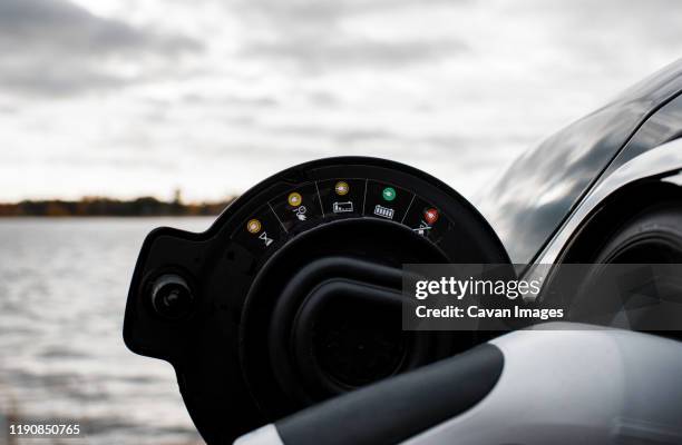 mini countryman electric car charging socket - car electro stock pictures, royalty-free photos & images