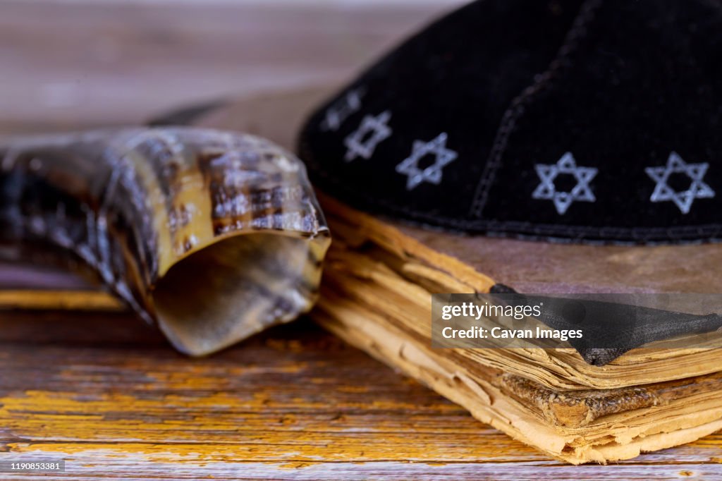 Still Life of Jewish symbols for Rosh Hashana