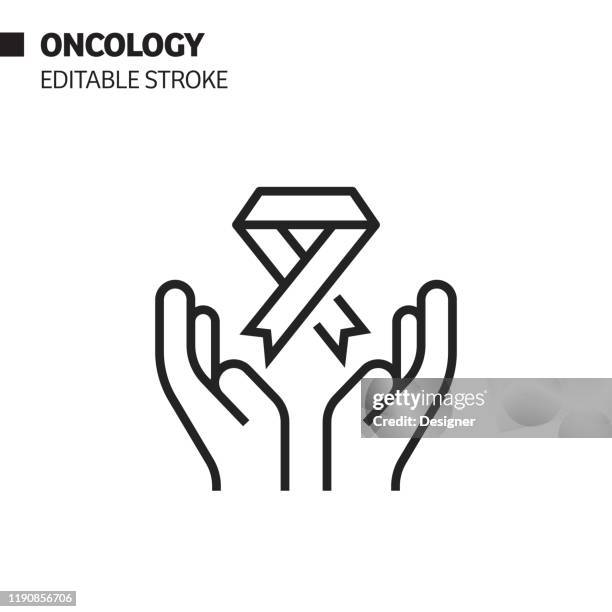ilustraciones, imágenes clip art, dibujos animados e iconos de stock de icono de línea oncológica, ilustración de símbolo vectorial de contorno. píxel perfecto, trazo editable. - radiólogo