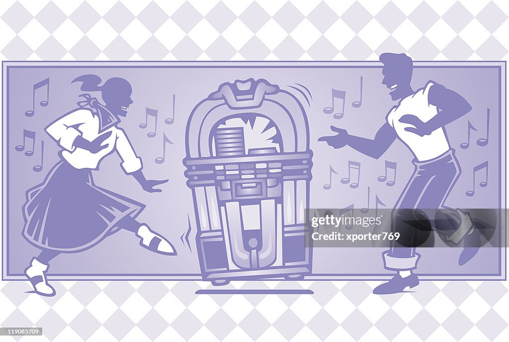 Single Color 50s Dance Couple