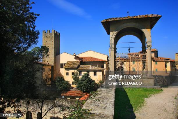 Birthplace of Francesco Petrarca. Italian poet. Writer and philosopher Arezzo Tuscany. Italy. Europe.