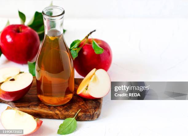 Apple cider vinegar. Copy space.