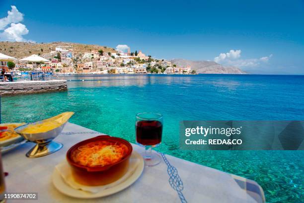 Moussaka. Symi island. Dodekanes. Greece. Europe.