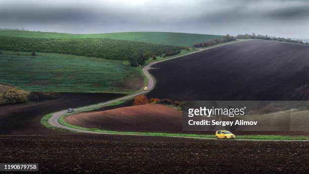 landscape of agricultural fields in moravské toskánsko (moravian tuscany), czechia - czech republic bildbanksfoton och bilder
