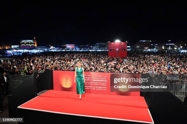 Naomi Watts attends the Screening of King Kong at Jemaa El Fna Place during 18th Marrakech International Film Festival - Day One - on November 29,...