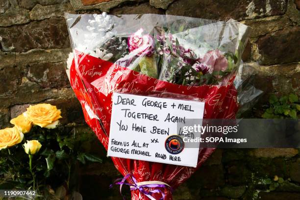 Tributes outside George Michael's former house in Highgate, north London after the death of his younger sister, Melanie Panayiotou. Melanie...