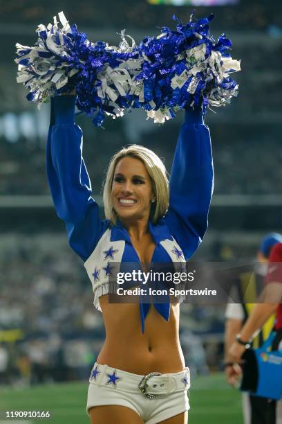 The Dallas Cowboys Cheerleaders perform during the game between the Dallas Cowboys and the Washington Redskins on December 29, 2019 at AT&T Stadium...