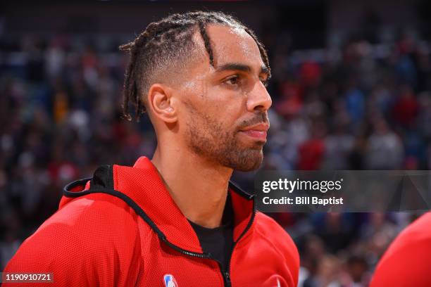 Thabo Sefolosha of the Houston Rockets looks on before the game against the New Orleans Pelicans on December 29, 2019 at the Smoothie King Center in...
