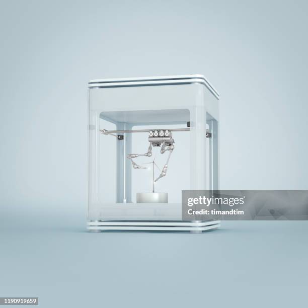 3d printer printing a wind turbine - 3d printer isolated stock pictures, royalty-free photos & images