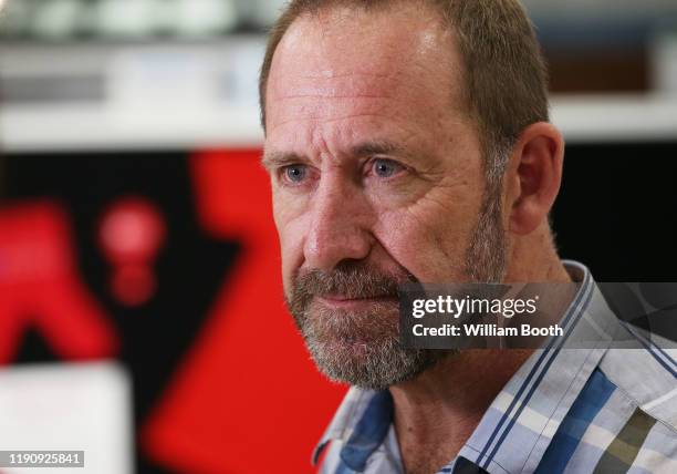 Andrew Little speaks to media during the Labour Annual Conference at the Whanganui War Memorial Centre on November 30, 2019 in Whanganui, New...