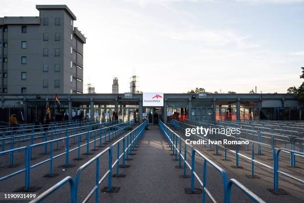 General view of the Arcelormittal plant on November 29, 2019 in Taranto, Italy. The former Ilva of Taranto, the largest steel plant in Europe, was...