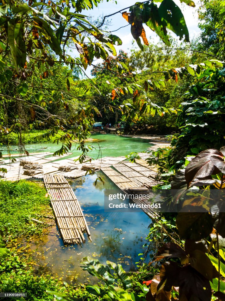 Jamaika, Region Montego Bay, Rafting Village, Martha Brae river, bamboo rafts