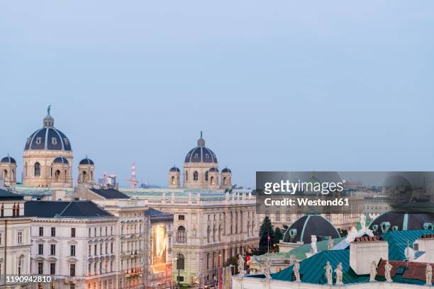kunsthistorisches museum and buildings against clear blue sky in vienna, austria - kunsthistorisches museum stock pictures, royalty-free photos & images