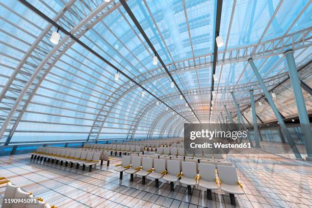 architecture visualization of airport - skylight stock illustrations
