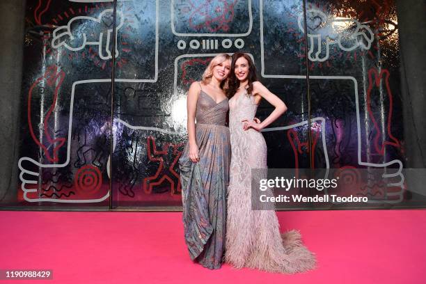 Georgia May Jagger and Lizzy Jagger attend the NGV Gala 2019 at the National Gallery of Victoria on November 30, 2019 in Melbourne, Australia.