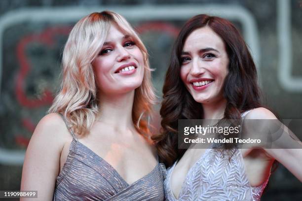Georgia May Jagger and Lizzy Jagger attend the NGV Gala 2019 at the National Gallery of Victoria on November 30, 2019 in Melbourne, Australia.