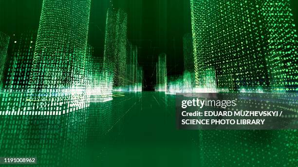 smart city, conceptual illustration - computer language stock pictures, royalty-free photos & images