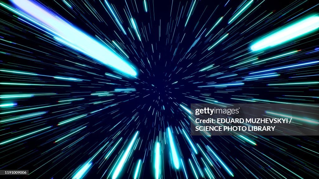 Hyperspace jump, conceptual illustration