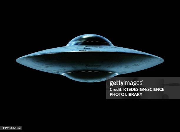 unidentified flying object, illustration - spaceship stock-fotos und bilder