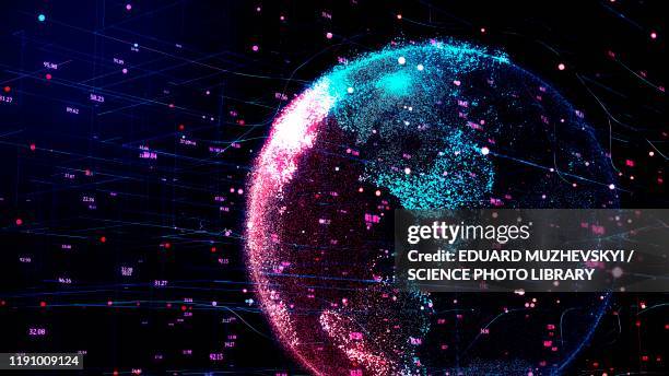digital world, conceptual illustration - uk digital map stock pictures, royalty-free photos & images