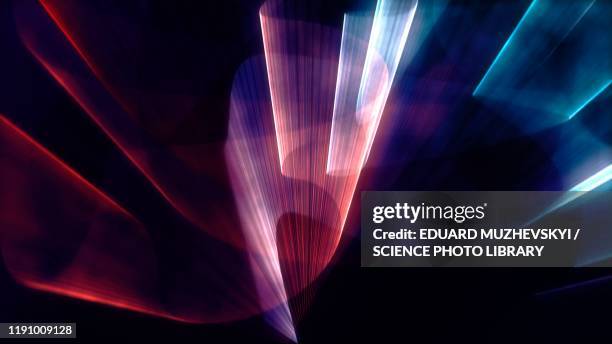 beams of coloured light, illustration - laser show stock pictures, royalty-free photos & images