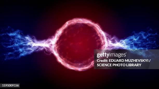 plasma flowing from ball, illustration - fusion nucléaire photos et images de collection