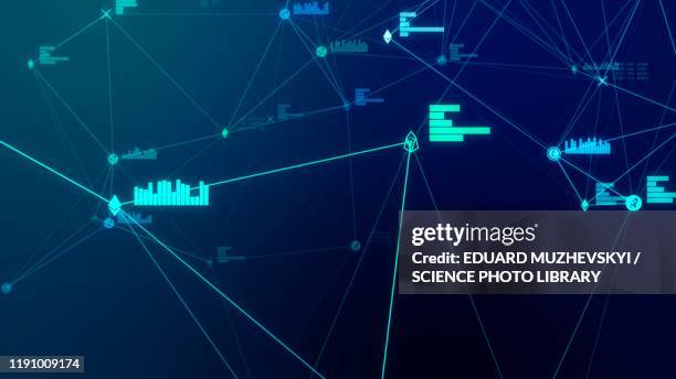 digital data, illustration - chain technology stock-fotos und bilder