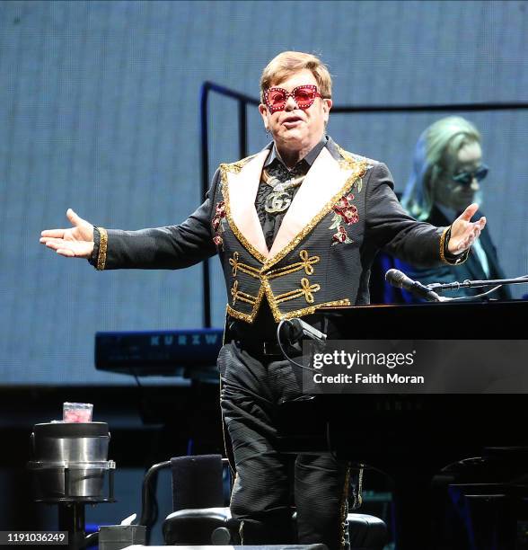 November 30 : Elton John performs at HBF Park on November 30, 2019 in Perth, Australia.